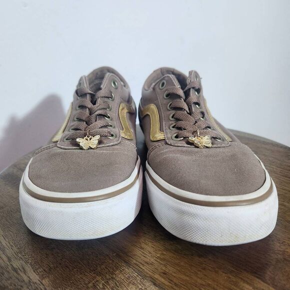 Vans Brown Women's Sneakers Size 8 Women's Vans with Butterfly Charm - Picture 2 of 10